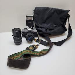 Minolta XG-1 35 MM Film Camera with 2 Lenses and Flash-Untested