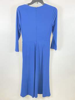 Lauren Ralph Lauren Women Blue Long Sleeve Midi Dress Sz 2 alternative image
