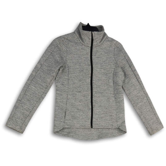 Womens Gray Space Dye Mock Neck Long Sleeve Full-Zip Jacket Size 2 image number 1