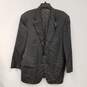 Mens Black Pinstripe Pockets Long Sleeve Collared Blazer Jacket Size Medium image number 2