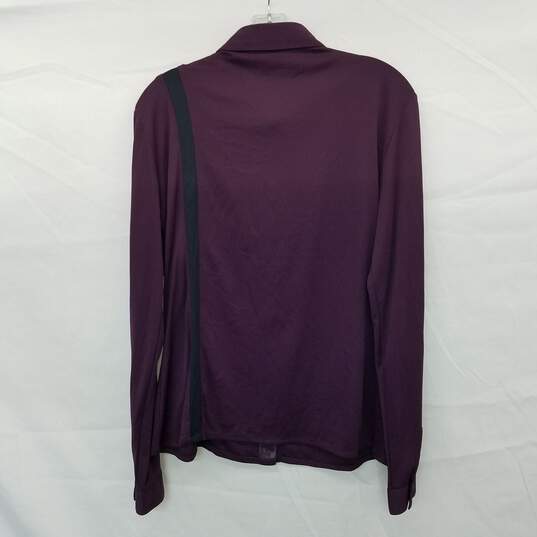Versace Jeans Signature Burgundy Polyamide Shirt Wms Size L AUTHENTICATED image number 2