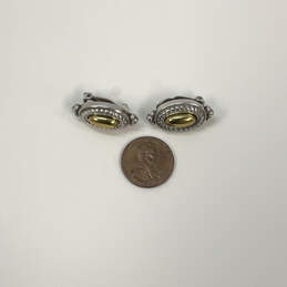Designer Brighton Silver-Tone Engraved Clip On Fashionable Stud Earrings