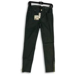 NWT White House Black Market Womens Green 5 Pocket Design Skinny Leg Jeans Sz 0