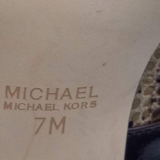 Michael Kors Women Leather Platform Heels US 7 image number 7
