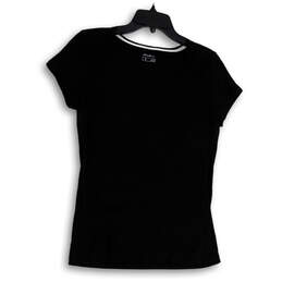 Womens Black Short Sleeve Round Neck Pullover T-Shirt Size Small
