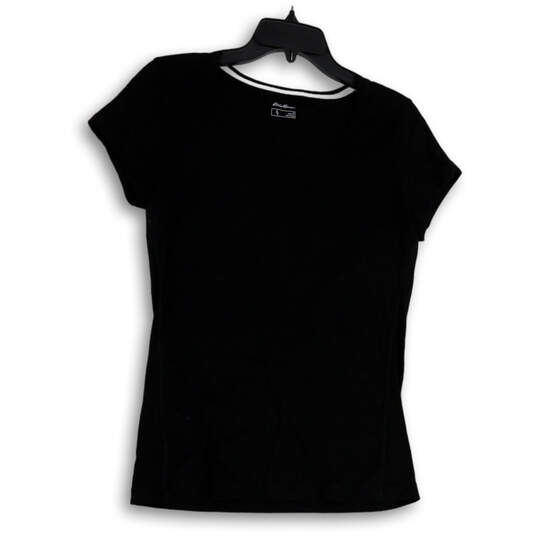 Womens Black Short Sleeve Round Neck Pullover T-Shirt Size Small image number 1