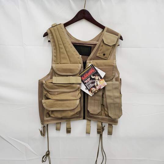 NWT Black Hawk Omega Tactical Nylon Fabric Beige Color Vest Size 5 image number 1