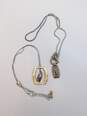 (2) Brighton Silver & Gold Tone Scrolled Pendant Necklaces 57.8g image number 2