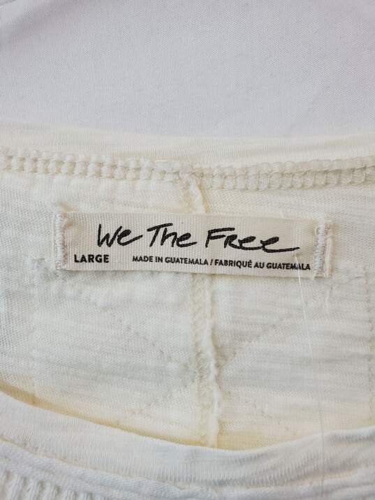 We The Free Nordstrom Ivory White Cotton T-Shirt Size L image number 3