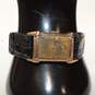 ** FOR REPAIR ** Bulova Gold Filled Black Leather Watch image number 7