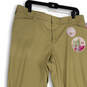 NWT Womens Beige Flat Front Stretch Curvy Fit Straight Leg Chino Pants 16R image number 3