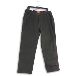 NWT Mens Gray Flat Front Stretch Utility Work Chino Pants Size 36X30