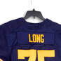 Mens Blue Orange NFL Chris Long #75 Onfield Football Jersey Size 44 image number 4