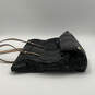 Womens Black Animal Print Leather Inner Pockets Bottom Studs Shiny Tote Bag image number 3