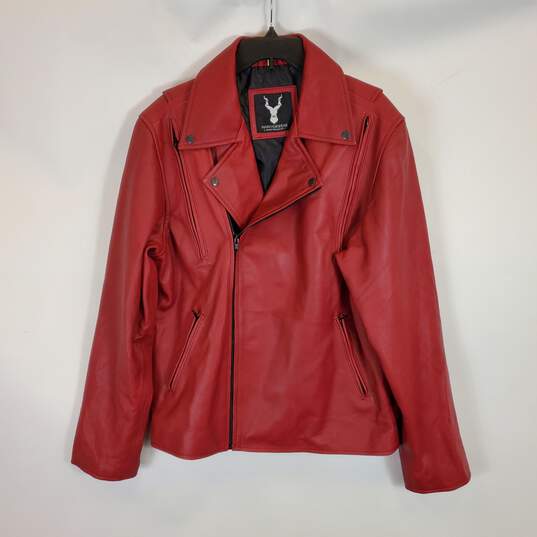 Markhorwear Men Red Leather Jacket SZ L image number 1