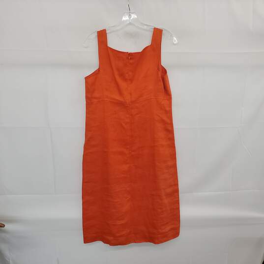 LAUREN Ralph Lauren  Orange Lined Sleeveless Midi Dress WM Size S image number 2