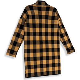 NWT Womens Brown Black Plaid Long Sleeve Coatigan Jacket Size Small alternative image