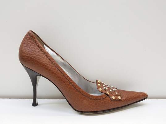 Dolce and Gabbana Women's Brown Pebble Pumps High Heels Size 38.5 (Authenticated) image number 1