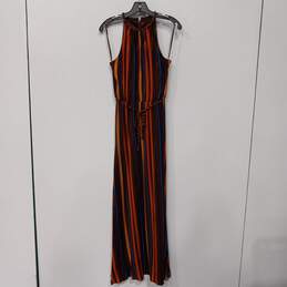 White House Black Market Women's Multicolor Stripe Spaghetti Strap Maxi Dress 6