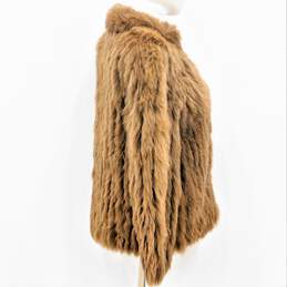 Vintage Women's Toasted Brown Rabbit Fur Shaved Pattern Coat alternative image