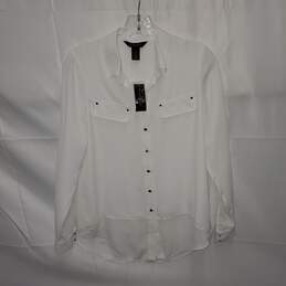 White House Black Market Double Layer Soft Button Up Shirt NWT Size 0
