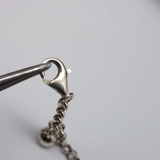 Sterling Silver Multi Gems Stone 17 Inch Heart Necklace 7 Inch Bracelet 2pcs Bundle 12.9g image number 9