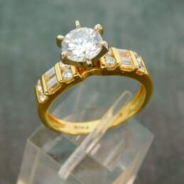 14k Yellow Gold CZ Engagement Ring 5g