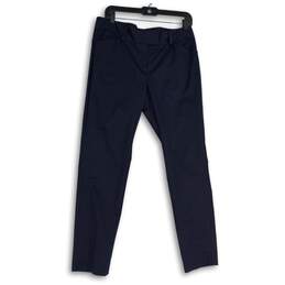 Brooks Brothers Womens Navy Blue Flat Front Straight Leg Dress Pants Size 8