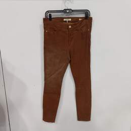 Frame Le High Skinny Brown Lambskin Pants Size 30