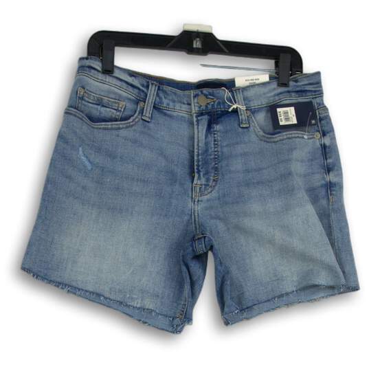 NWT Lucky Brand Womens Blue Denim Light Wash Mid Rise Cut-Off Shorts Size 29 image number 1