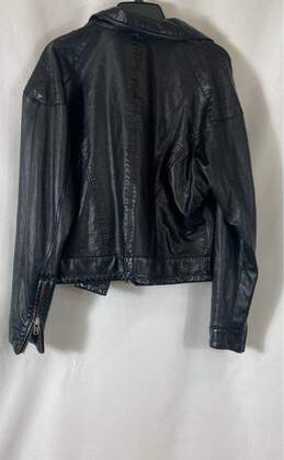 Free People Womens Black Faux Leather Pockets Full Zip Biker Jacket Size Small alternative image