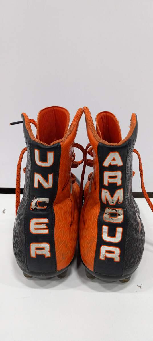 Under Armour Men's Gray and Orange Cleats Size 11 image number 4