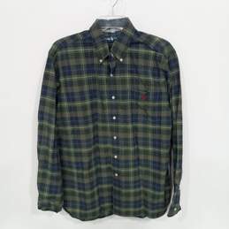 Ralph Lauren Green/Blue Plaid Collared Button-Up Shirt Size L