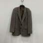 Mens Brown Long Sleeve Pockets Notch Lapel Two-Button Blazer Size 44R image number 1