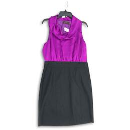 NWT The Limited Womens Purple Black Cowl Neck Sleeveless Sheath Dress Size 12