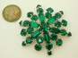 VNTG Icy Green Clear Earrings Brooch image number 3