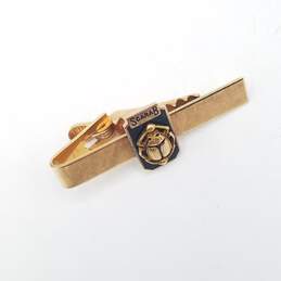 14K Gold Vintage Scarab Enamel Tie Clip 5.4g