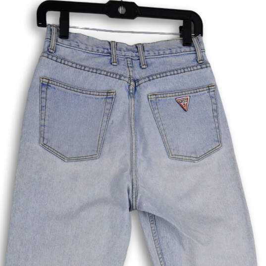 Womens Blue Denim Light Wash Pockets Stretch Skinny Leg Jeans Size 29 image number 4