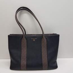 Michael Kors Austin Pebbled Leather Signature Stripe Tote Bag