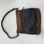 Womens Black Brown Leather Adjustable Strap Outer Zip Pockets Crossbody Bag image number 1