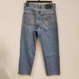 Womens Blue Pockets Light Wash High-Rise Denim Straight Jeans Size 33-47 alternative image