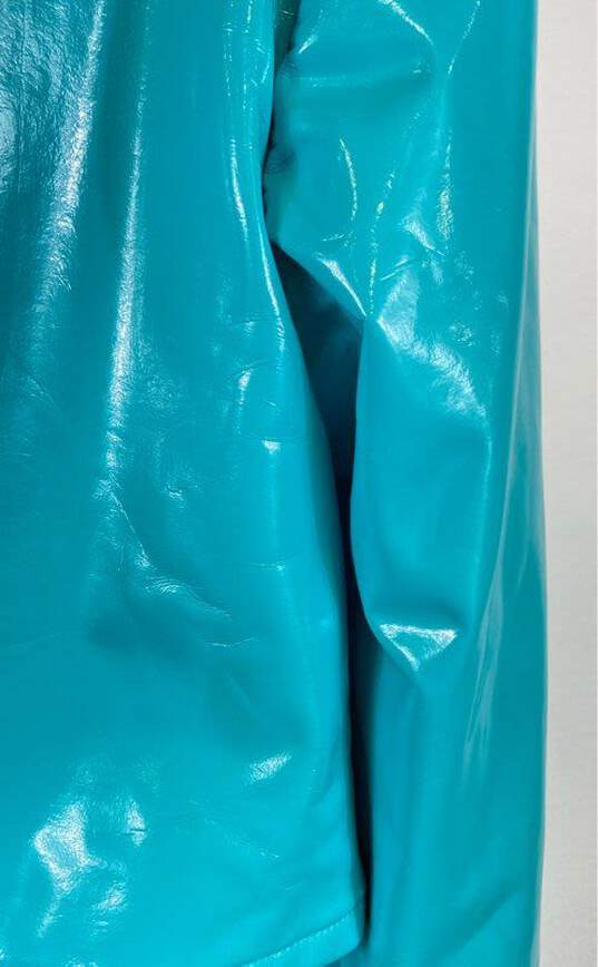 Miriam Al Sibai Women Blue PVC Leather Coat L/XL image number 6
