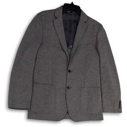 Mens Gray Heather Notch Lapel Single Breasted Two Button Blazer Size 38R