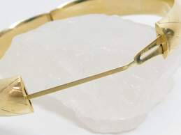 14K Gold Woven Etched Domed Hinged Oval Bangle Bracelet 19.7g alternative image