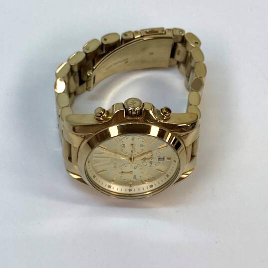 Designer Michael Kors Bradshaw MK5605 Gold-Tone Chronograph Wristwatch image number 2