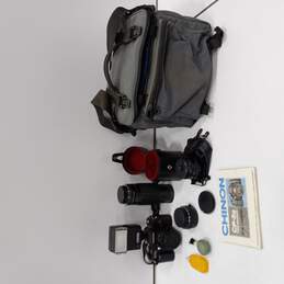 Chinon CP-5S Film Camera w/ Accessories in Bag