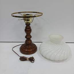 Victorian Style Table Lamp w/Milk Glass Shade alternative image