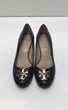 Tory Burch Janey Black Leather Pump Block Heels Women's Size 5.5 alternative image