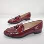 Via Spiga Women's Amica Burgundy Patent Leather Tassel Slip-On Loafers Size 9 image number 2