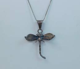 Artisan 925 Dragonfly Pendant Necklace Aurora Crystal Ring & Rope Cuff Bracelet 30.6g alternative image